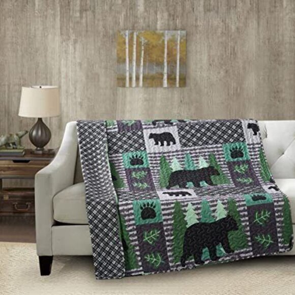 Mountain Whispers 50" x 60" Quilted Throw by Virah Bella & Phyllis Dobbs - Picture 4 of 5